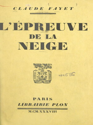 cover image of L'épreuve de la neige